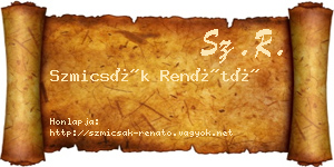 Szmicsák Renátó névjegykártya
